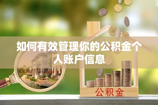 梁平如何有效管理你的公积金个人账户信息
