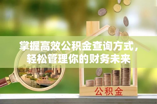 梁平掌握高效公积金查询方式，轻松管理你的财务未来